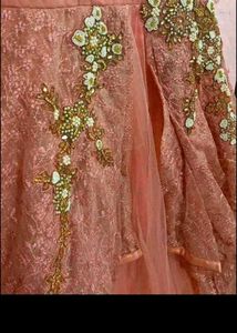 bust 38 Peach Embellished Gown