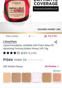 L'Oreal Infallible Powder Foundation New Wdt Tag