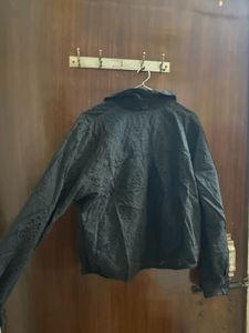 Black Eyelet Button-Up Shirt