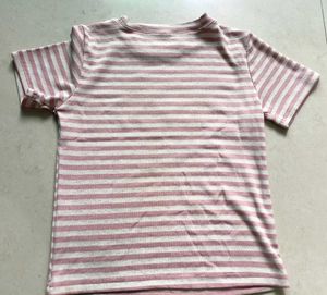 Striped Crop Top with Graphic
