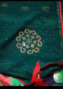 Embellished Emerald Green Saree