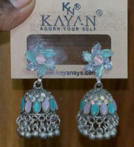 Kayan Red Lotus Jhumka Earrings
