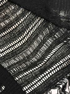 Black Crochet Fringe Cardigan