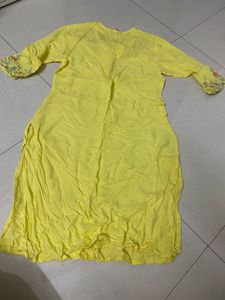 Yellow Embroidered Kurta