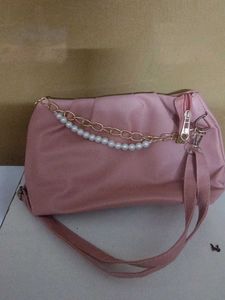 Pink Handbag with Pearl Detail