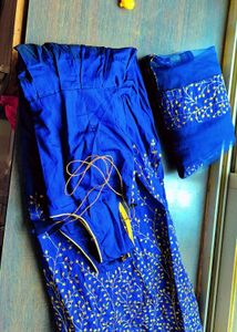 Royal Blue Embroidered Kurta Set