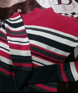 Striped Turtleneck Sweater