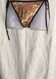 411124. Snake Print Tie-Side Bikini Bottom