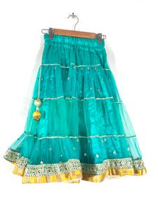 Green&amp;Yellow Embroided Ethnic Wear Set(Girl’s)