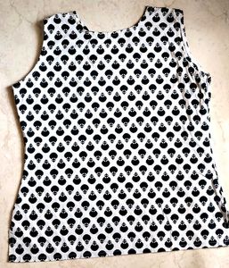 Black &amp; White Printed Short Kurti Top