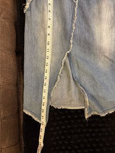 Distressed Denim Asymmetrical Skirt