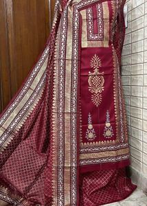 Pure Cotton Silk, Handblock Printed Suit