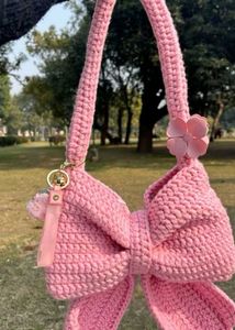 Cute Crochet Bow Hobo Bag
