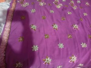 Beautiful Purple Embroidered Saree