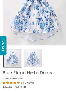 🇦🇺Imported Designer Blu Floral Hi-Low Dress