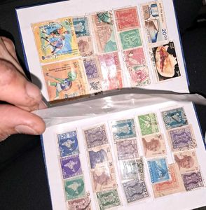 Vintage Stamp Album with 200+ stamps