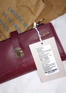 🍓✨Stylish Burgundy Croc-Embossed Wallet