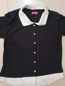 Chic Black &amp; White Button-Down Top