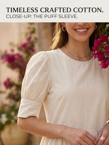 Elegant Cotton Midi Dress
