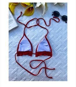 Red Halter Bikini Top