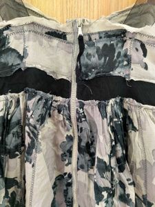 Floral Print Mini Dress with Tulle Straps