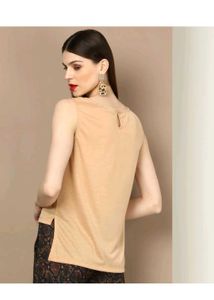 Chic Lace Neckline Sleeveless Top