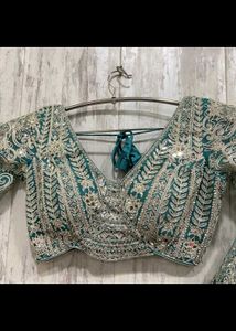 Stunning Teal Embroidered Lehenga Choli Set