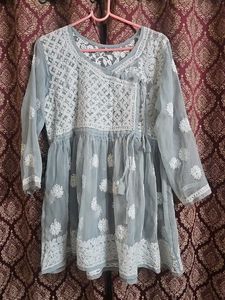 Chikankari Floral Short kurti/Top