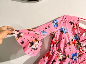 pink peplum top