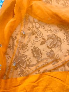 Exquisite Orange Saree with Embellishments