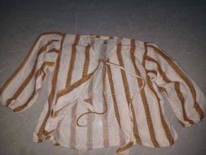 Striped Wrap Blouse