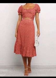 Co-ord set Red Floral Print