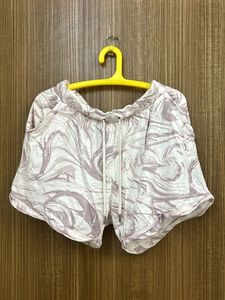 Marble Print Drawstring Shorts