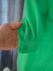 Sisley Vibrant Green Button-Up Top