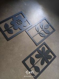 Set of 3 Modern Floral Wall Decor