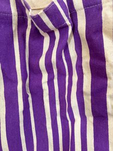 Purple Striped Tote Bag