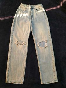 Ripped Wide Leg Jean