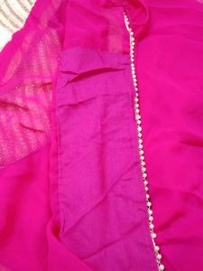 Stunning magenta Saree with Embellished B