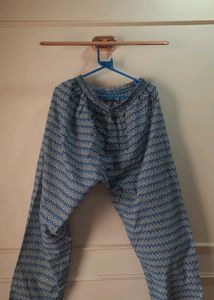 Pure Cotton Blue Floral Print 3 pc suit