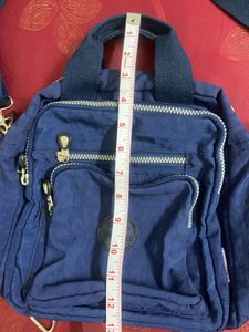 Vinatge Y2K Blue Nylon Backpack/ Crossbody Bag