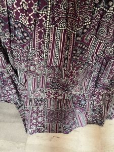 New ajrakh print purple Tiered Maxi Skirt/chaniya