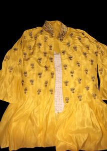 Elegant Yellow coat kids 15-16 age