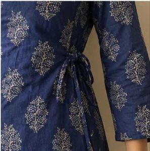 Blue Ethnic Print Kurta Top