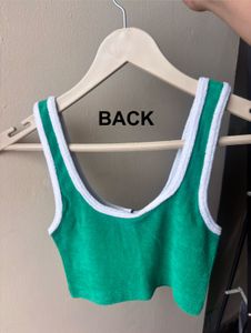 H&amp;M Green Ribbed Crop Top
