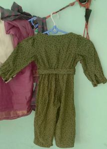 Baby Girl Velvet Cotton Jumpsuit + Pink Romber