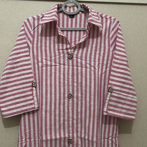 Striped Button-Down Dress