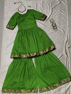 Vibrant Green Gharara
