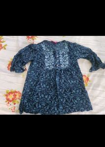 Blue Floral Print Kurti