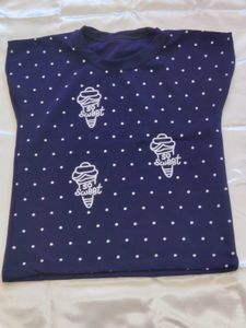 Cute Navy Polka Dot Ice Cream T-Shirt