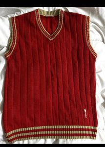 Adidas Vintage Red Knit Vest Sweater